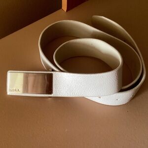 Men’s MEXX Belt Italian Leather 50 in Adjustable Vintage HARD TO FIND WHITE